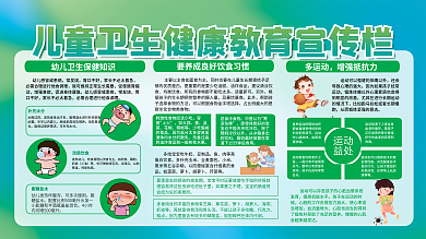 儿童卫生发热幼儿如奶类宣传栏展板
