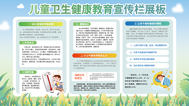 儿童卫生常发烧胃口不好宣传栏展板