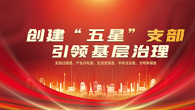简约创建五星支部党建海报展板红色背景素材