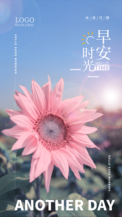 简约小清新LOGO未来可期日签海报配图