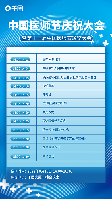 简约风中会议时间会议地点活动颁奖流程海报