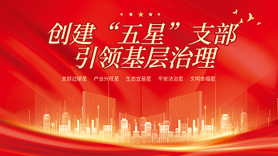 党建红色支部过硬星产业兴旺星五星支部展板海报