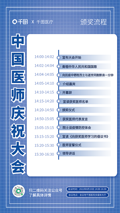 简约创意颁奖流程医疗活动颁奖流程海报