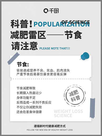 科学减肥减脂科普海报