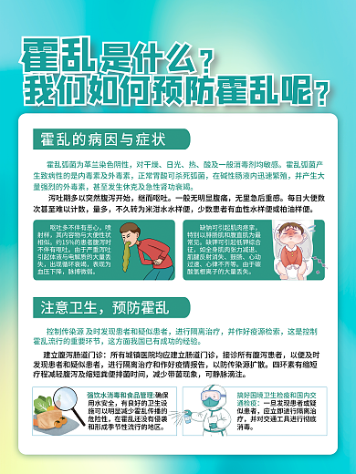 预防霍乱是什么注意卫生知识科普宣传海报