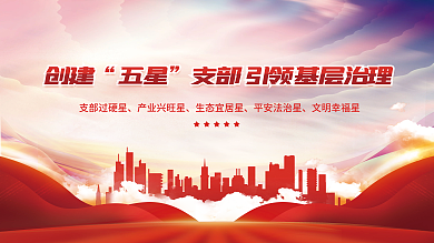 创建五星支部引领基层治理展板