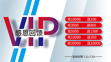 简约大气感恩回馈vip卡