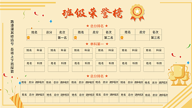 班级伯仲班级荣誉榜姓名荣誉榜