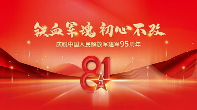 党建简约铁血军魂初心不改创意节日展板