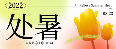 处暑公众号封面节日节气封面暑夏日