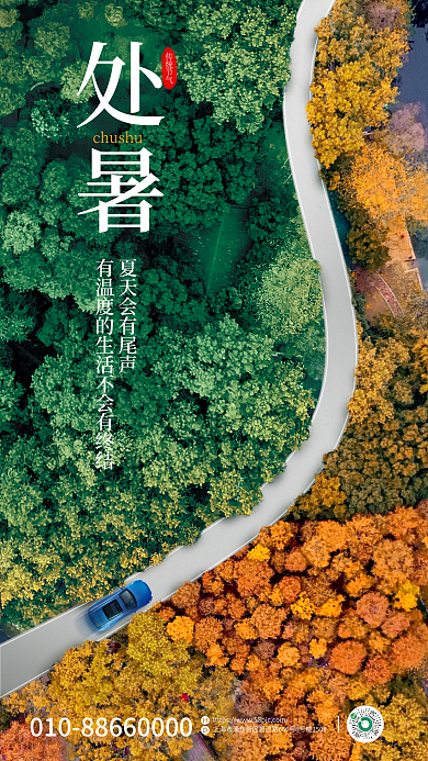简约创意传统节气处暑处暑节气海报