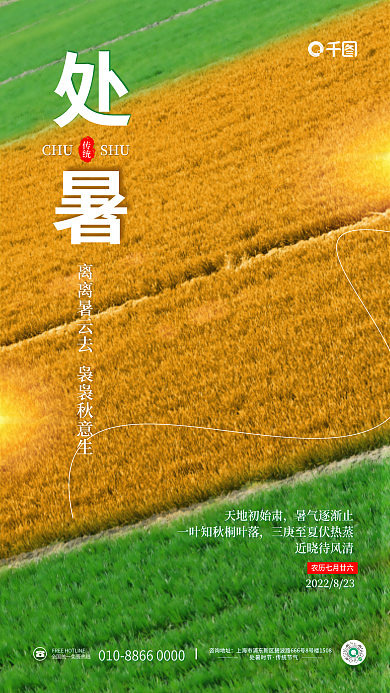 简约清新传统咨询地址秋交替传统节气海报