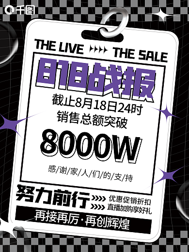 818成交额818战报8000W海报