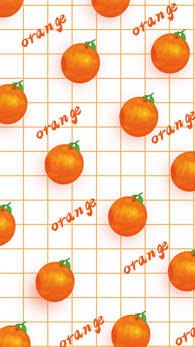 简约小清新橘子网格手机壁纸