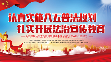 蓝色八五普法规划宣传展板