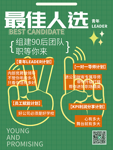 创意简约最佳人选青年校招人才招聘海报