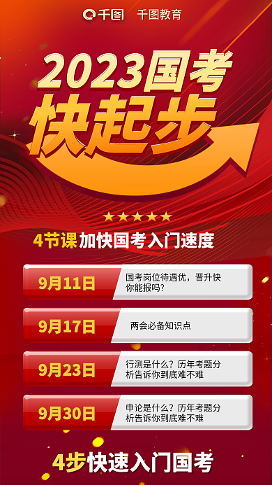 红色教育2023国考辅导考前报考入门海报