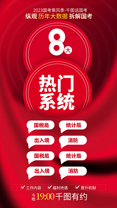 红色简约热门系统报考热门系统拆解全屏海报