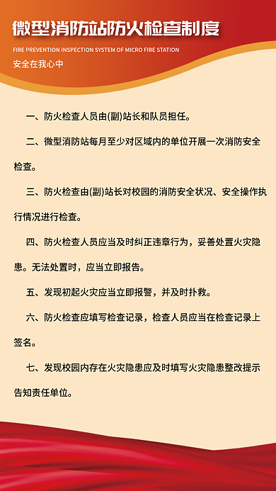 微型消防站安全操作执无法处置时制度展板