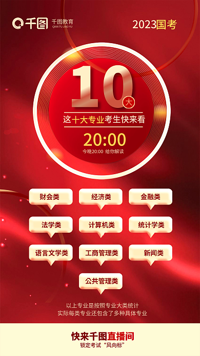 教育培训机构红色国考专业选择宣传海报