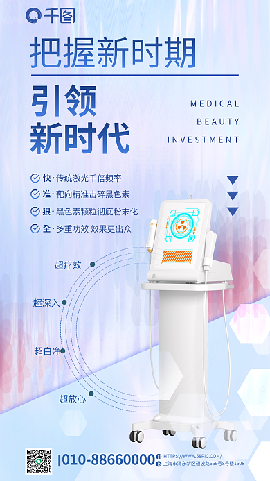 蓝色高端超疗效超深入皮秒项目介绍海报