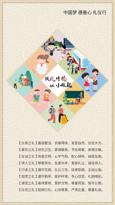 未成年人八面容整洁仪公益海报