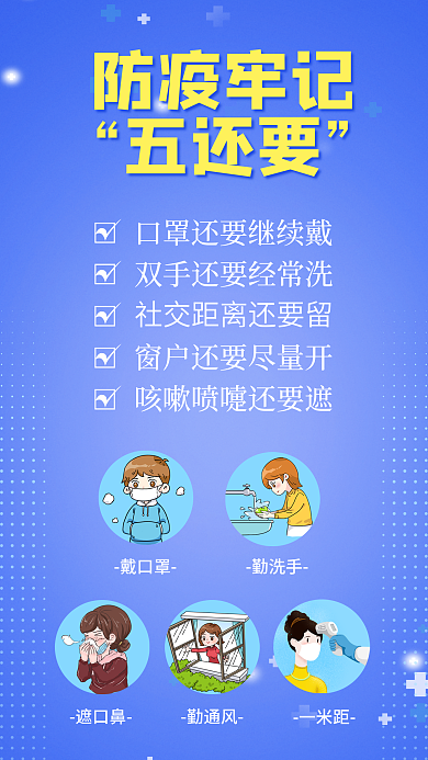简约疫情防疫牢记五还要牢记五还要公益海报