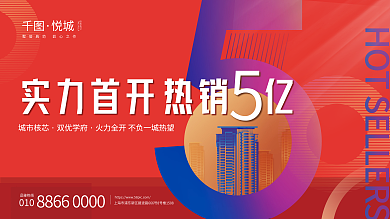 创意红色城市核芯双优学府销热销主画面宣传展板