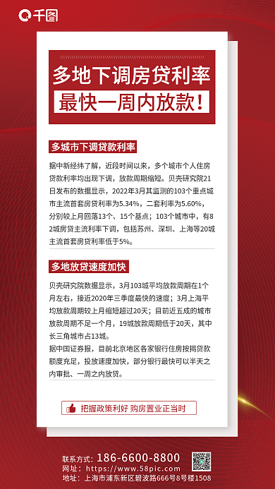 地产利好地址网址海报