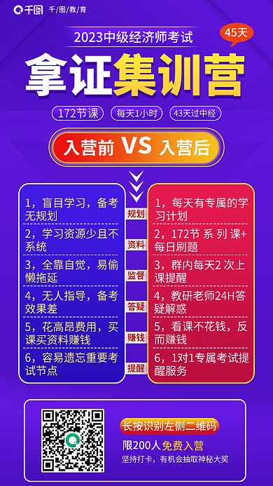 简约风限200人坚持打卡考试拿证集训营海报