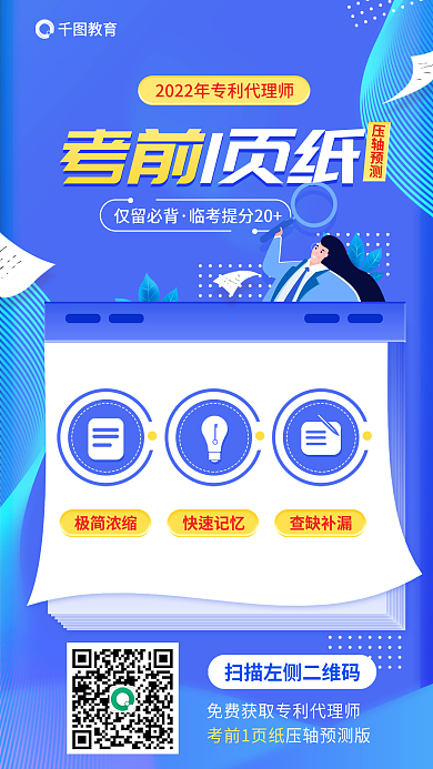 简约压轴压轴预测仅留必背一页纸教育培训海报