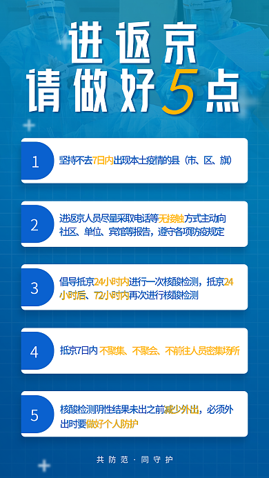 简约国庆社区单位市区防疫措施海报