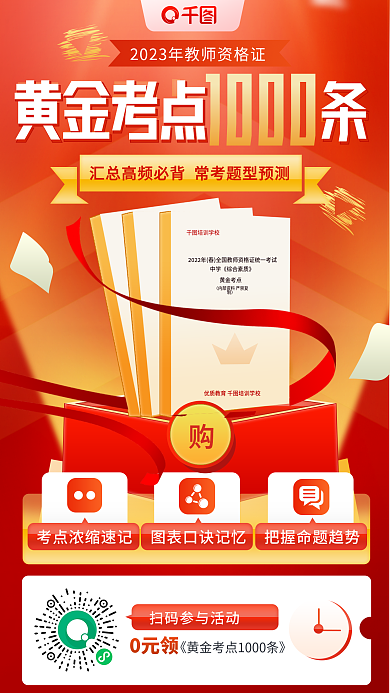 简约风培训学校黄金考点黄金考点1000条海报