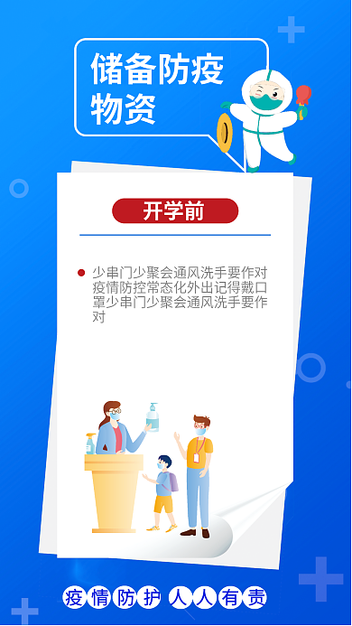 小清新简约开学前储备防疫防疫系列宣传海报