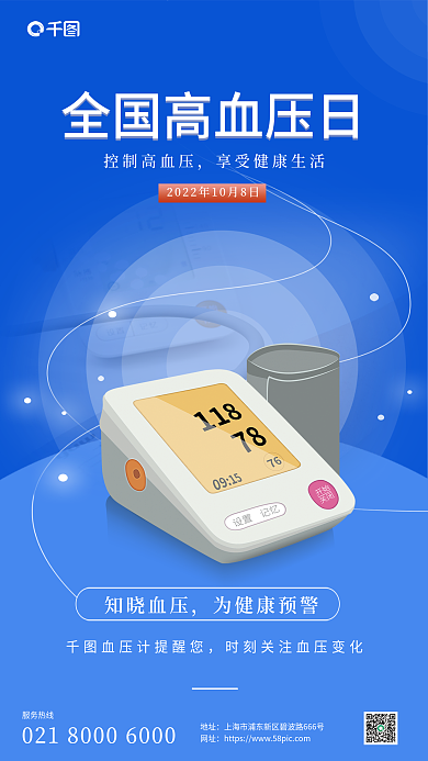 全国高血压控制高血压知晓血压海报
