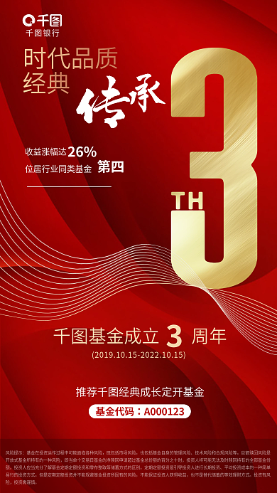 简约基金银行风险提示周年庆投资理财银行海报