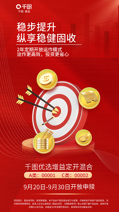 定期理财开放申赎A类赎产品营销海报