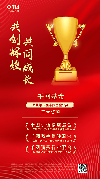简约风基金三大奖项荣获多项奖项展示海报