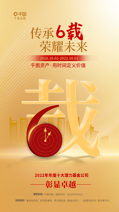 基金公司资产传承庆获奖数字元素海报