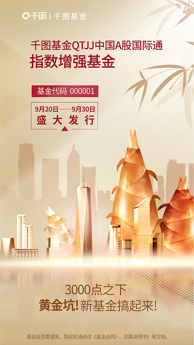 简约竹笋基金黄金坑指数基金发售海报
