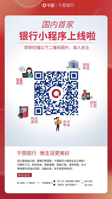 二维码银行小程序上线海报