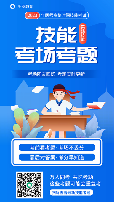 简约执业考前看考题考场不丢分考场考题海报