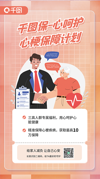 心梗获取最高万保障营销海报