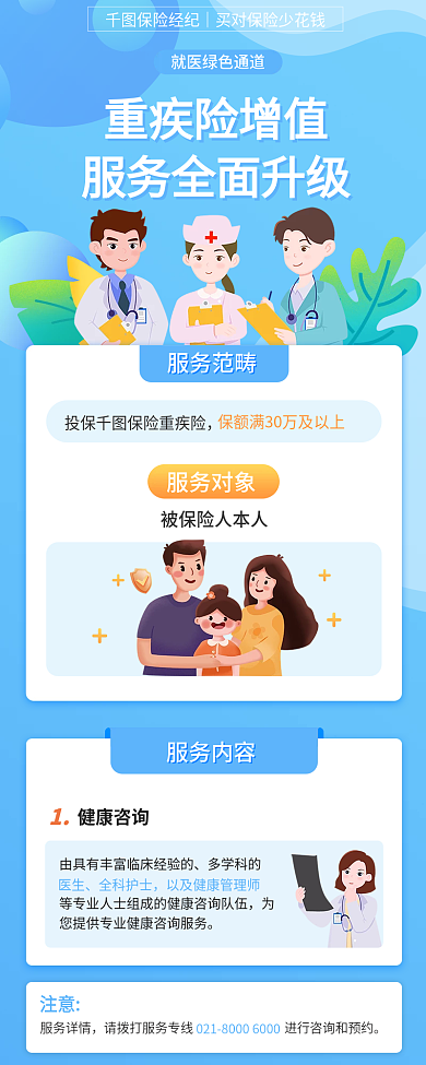 简约小清新服务范畴服务对象疾险服务内容信息介绍长图