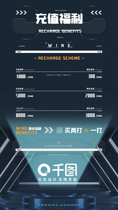 酒吧会员充值福利BAR充值海报