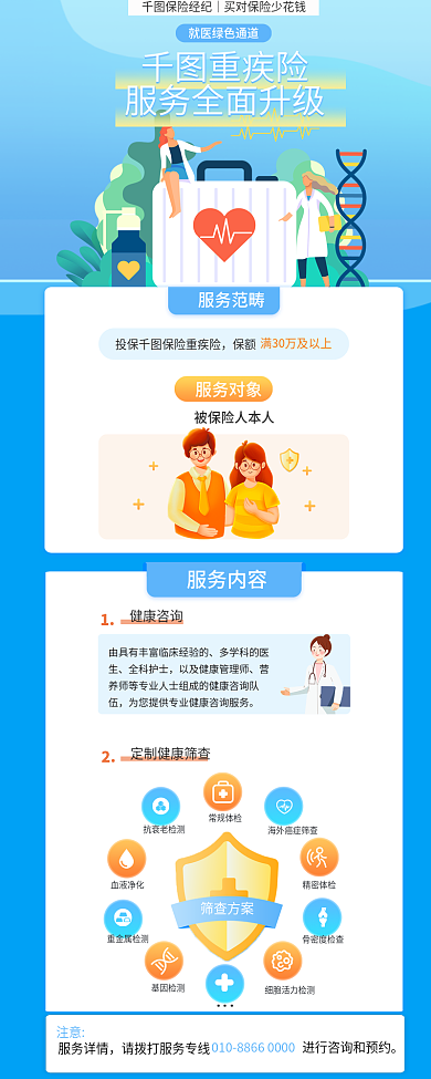 简约小清新服务范畴服务对象疾险服务内容信息长图