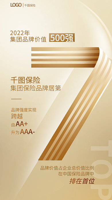 简约风2022年500强公司排名品牌价值海报