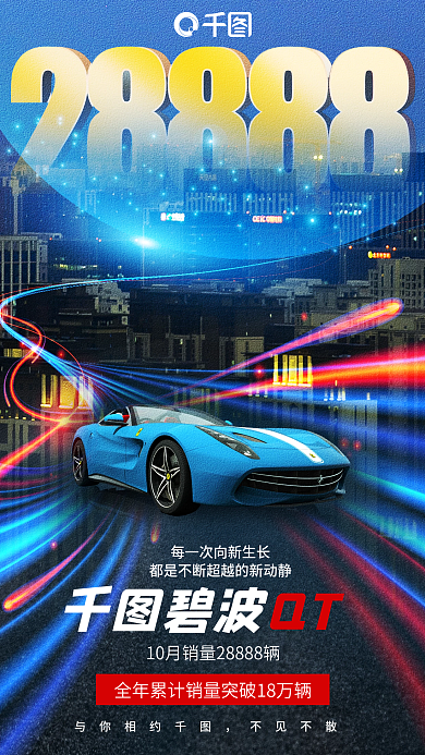 汽车服碧波与你相约汽车新车品牌销量宣传促销海报