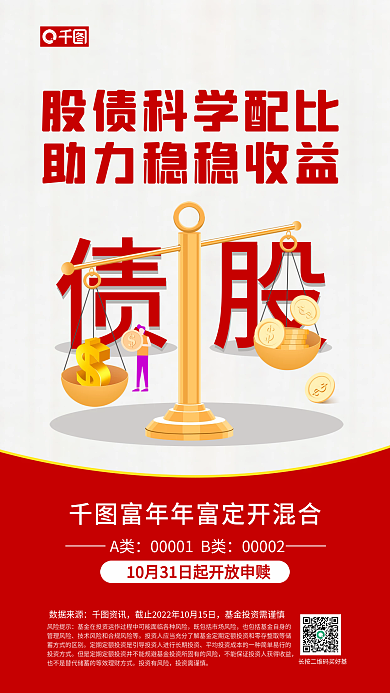 简约创意债股数据来源股债配比混合基金营销海报