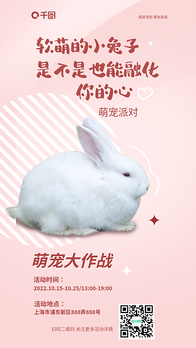 扁平化宠物店萌宠大作战宣传海报